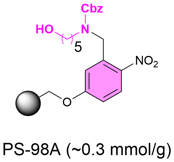Polystyrene-linked-benzyl (5-hydroxy-2-nitrobenzyl)(5-hydroxypentyl)carbamate