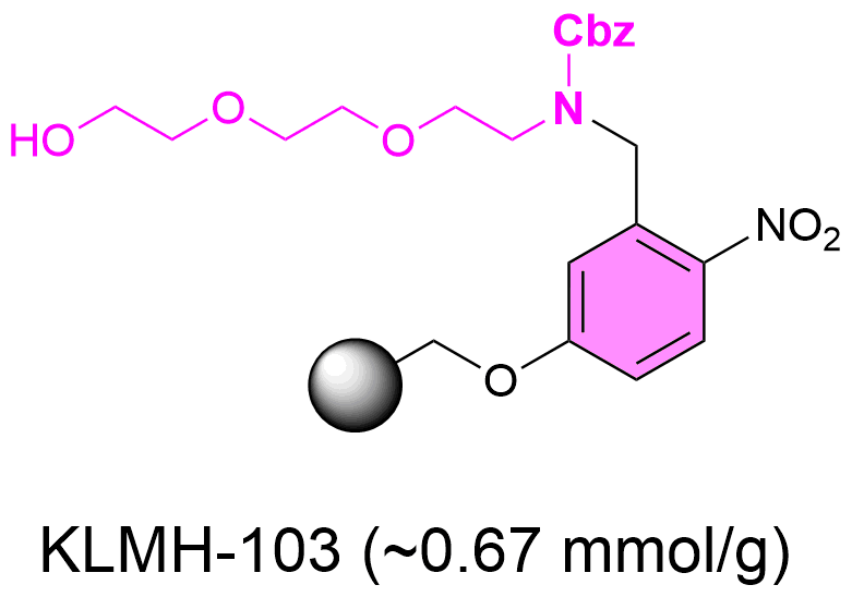 Polystyrene-linked-benzyl (5-hydroxy-2-nitrobenzyl)(2-(2-(2-hydroxyethoxy)ethoxy)ethyl)carbamate