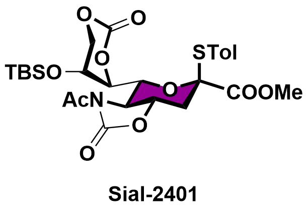 Methyl (phenyl 5-acetoamido-8-O-tert-butyldimethylsilyl-5-N,4-O-carbonyl-7-O,9-O-carbonyl-3,5-dideoxy-2-thio-D-glycero-α-D-galacto-2-nonulopyranosid)onate