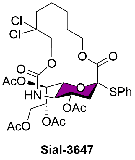 3,7,8,9-Tetra-O-acetyl-6,6-dichloro-azabicyclo[12.2.2]sialyl phenylthioglycoside