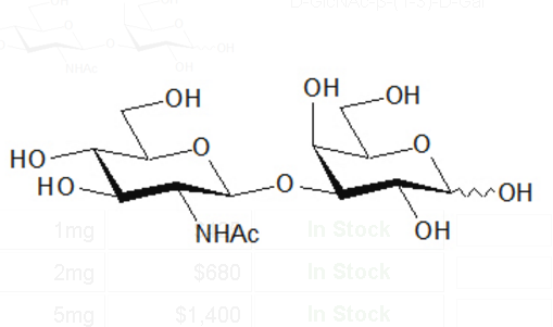 GlcNAc-b-(1-3)-Gal ; 3-O-(2-Acetamido-2-deoxy-b-D-glucopyranosyl)-D-galactose,