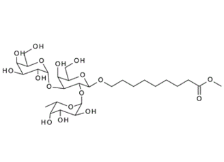8-Methoxycarbonyloctyl 2-O-(a-L-fucopyranosyl)-3-O-(a-D-galactopyranosyl)-b-D-galactopyranoside ; Blood Group B trisaccharide-(CH2)8COOMe derivative,