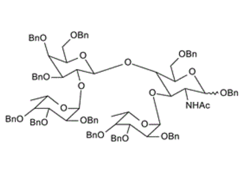 2-Acetamido-1,6-di-O-benzyl-3-O-(2,3,4-tri-O-benzyl-a-L-fucopyranosyl)-4-O-[2-O-(2,3,4-tri-O-benzyl-a-L-fucopyranosyl