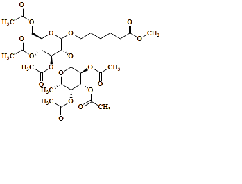 (3S,4R,5R,6S)-2-(((3R,4S,5R,6R)-4,5-diacetoxy-6-(acetoxymethyl)-2-((6-methoxy-6-oxohexyl)oxy)tetrahydro-2H-pyran-3-yl)oxy)-6-methyltetrahydro-2H-pyran-3,4,5-triyl triacetate