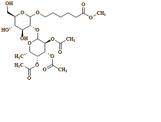 (3S,4R,5R,6S)-2-(((3R,4S,5R,6R)-4,5-dihydroxy-6-(hydroxymethyl)-2-((6-methoxy-6-oxohexyl)oxy)tetrahydro-2H-pyran-3-yl)oxy)-6-methyltetrahydro-2H-pyran-3,4,5-triyl triacetate
