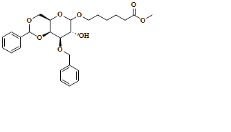 methyl 6-((4aR,7R,8R,8aS)-8-(benzyloxy)-hexahydro-7-hydroxy-2-phenylpyrano[3,2-d][1,3]dioxin-6-yloxy)hexanoate