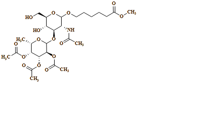 (3S,4R,5R,6S)-2-(((3R,4R,5S,6R)-3-acetamido-5-hydroxy-6-(hydroxymethyl)-2-((6-methoxy-6-oxohexyl)oxy)tetrahydro-2H-pyran-4-yl)oxy)-6-methyltetrahydro-2H-pyran-3,4,5-triyl triacetate