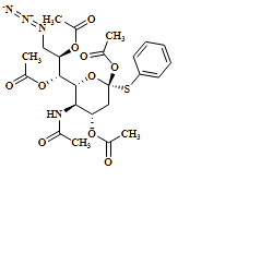 ?-Neuraminic acid, N-acetyl-9-azido-9-deoxy-2-S-phenyl-2-thio-, methyl ester, 4,7,8-triacetate